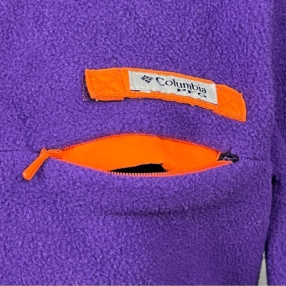 Columbia PFG Clemson Tigers fleece 1/2 snap pullover, size XS. - Picture 8 of 13
